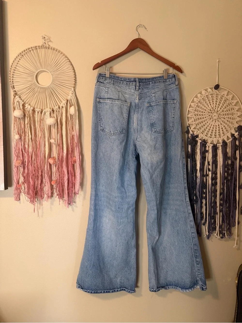 Free People CRVY Misfit Flare Denim Jeans Blue Size 30